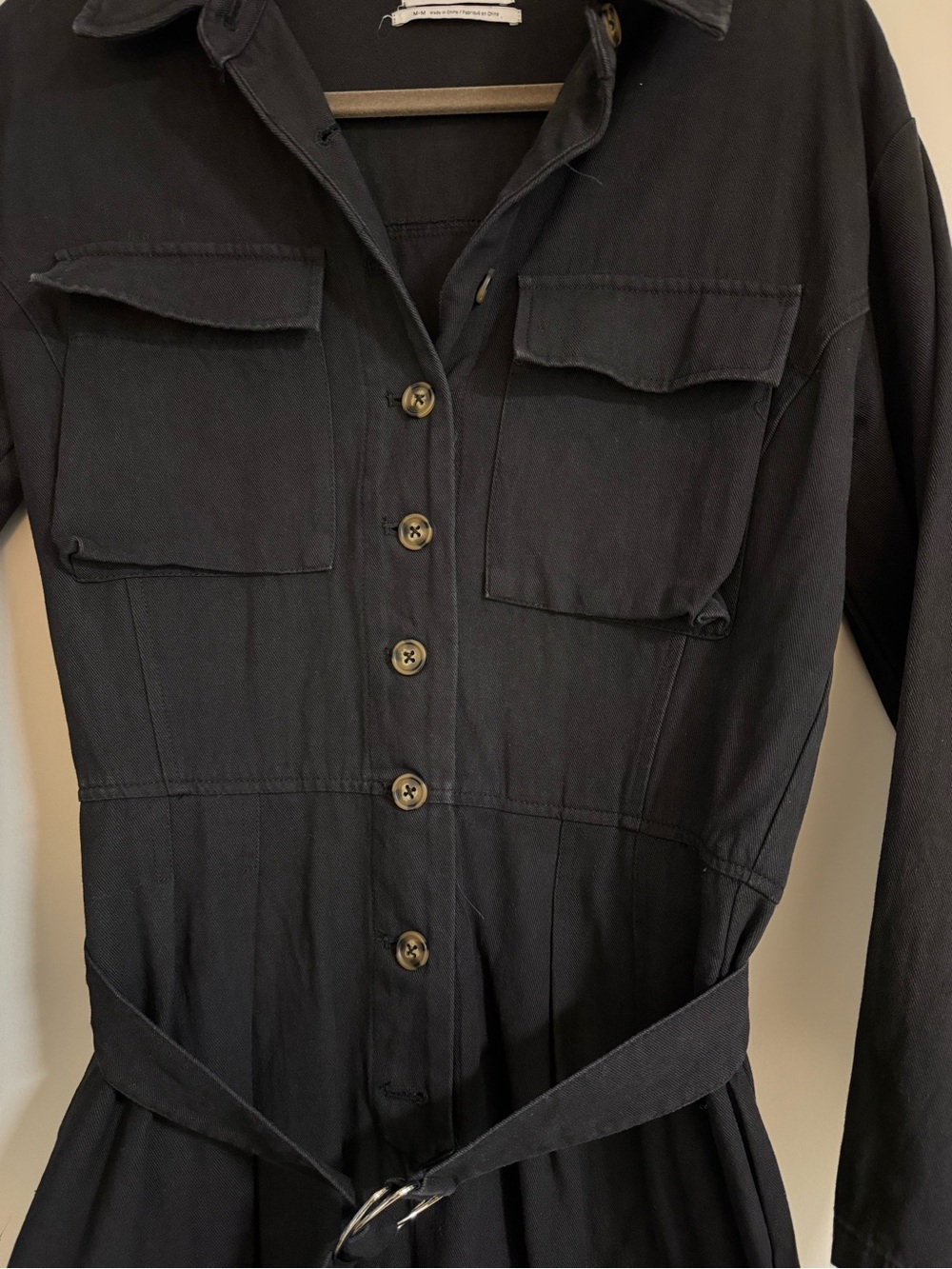 Urban Outfitters UO Belted Cargo Coverall Jumpsuit Black Medium - Picture 4 of 7